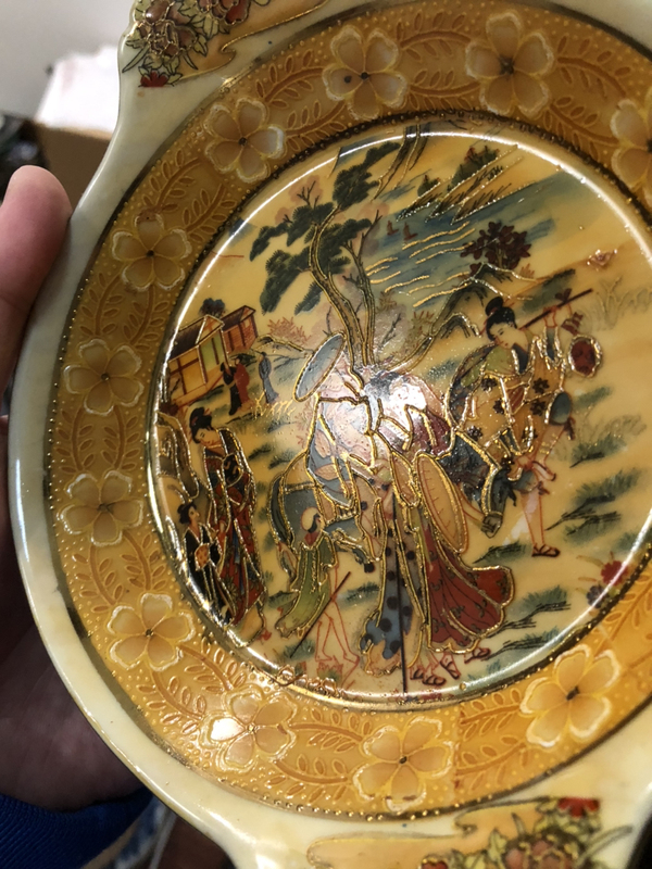 古玩陶瓷彩繪描金仕女人物紋盤拍賣,當前價格1000元