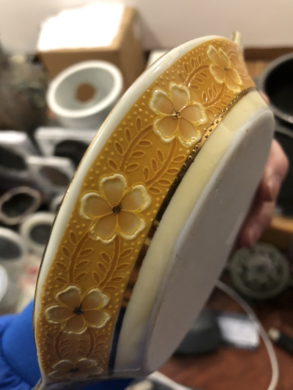 古玩陶瓷彩繪描金仕女人物紋盤拍賣，當前價格1000元