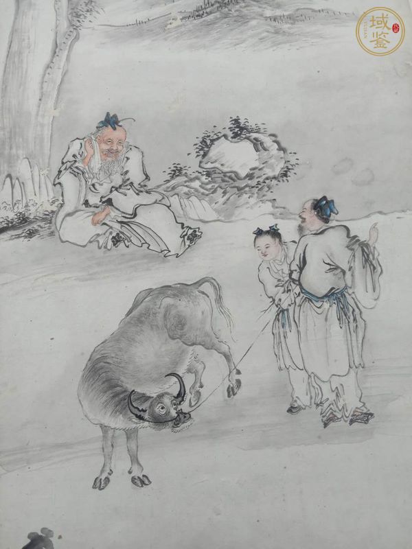 古玩字畫王鳴山水人物四條屏真品鑒賞圖