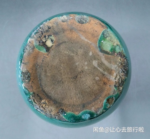 古玩陶瓷綠釉印花罐拍賣,當前價格1200元