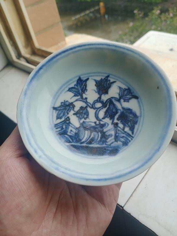 古玩轉賣青花花卉紋盤拍賣，當前價格400元