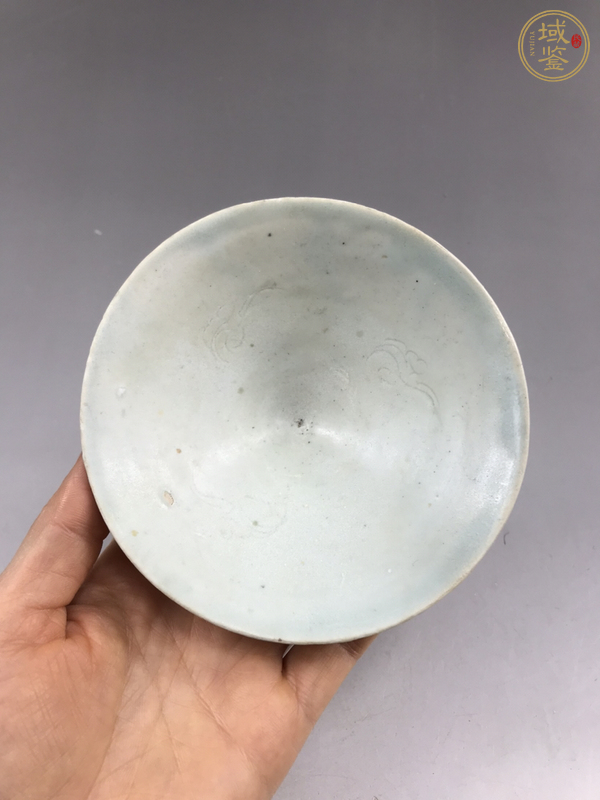 古玩陶瓷湖田窯刻花斗笠茶盞真品鑒賞圖