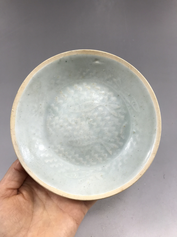 古玩陶瓷南宋湖田窯水波五條魚紋筆洗拍賣,當前價格5000元