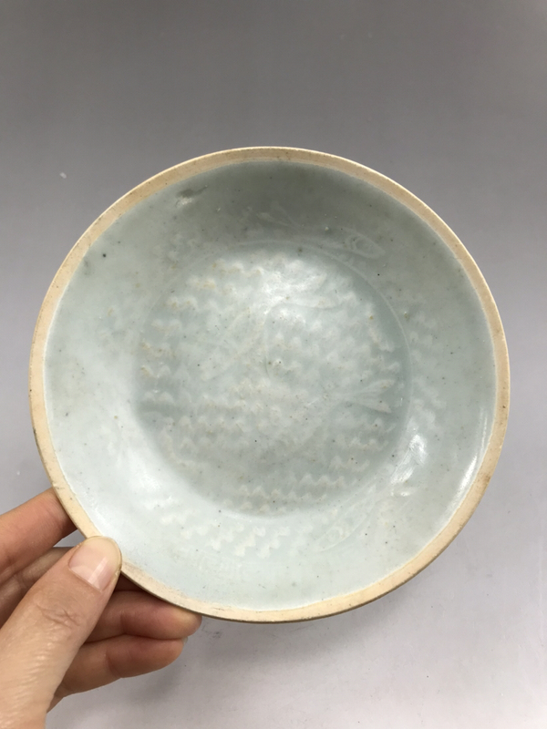 古玩陶瓷南宋湖田窯水波五條魚紋筆洗拍賣,當前價格5000元