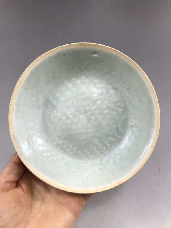 古玩陶瓷南宋湖田窯水波五條魚紋筆洗拍賣,當前價格5000元
