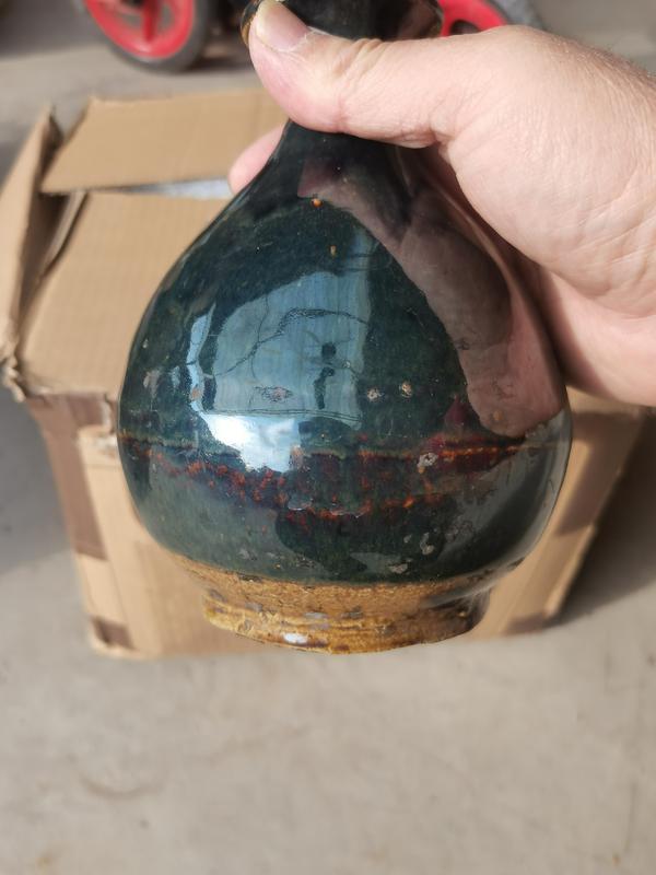 古玩陶瓷磁州窯窯變黑釉玉壺春瓶,漂亮拍賣,當前價格999元