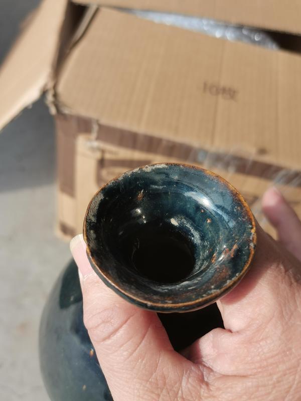 古玩陶瓷磁州窯窯變黑釉玉壺春瓶,漂亮拍賣,當前價格999元