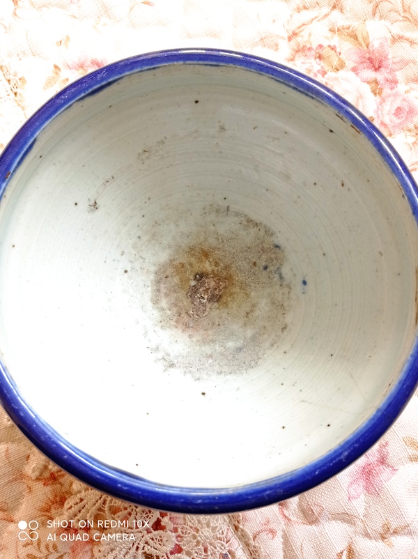 古玩陶瓷清代藍釉缽式香爐拍賣,當前價格650元