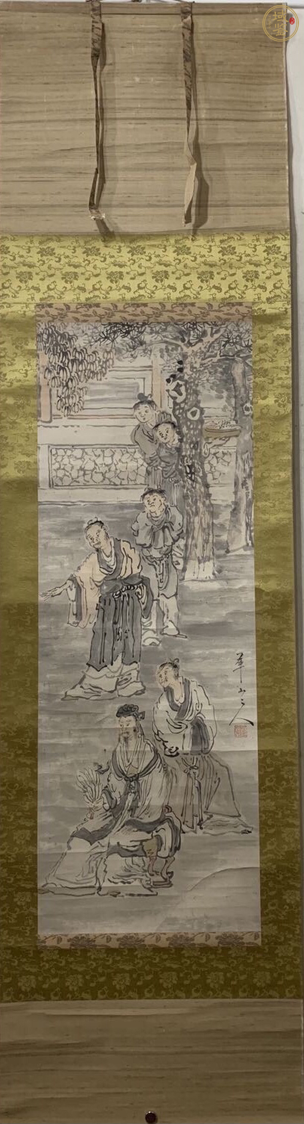 古玩字畫(huà)渡邊華山人物真品鑒賞圖