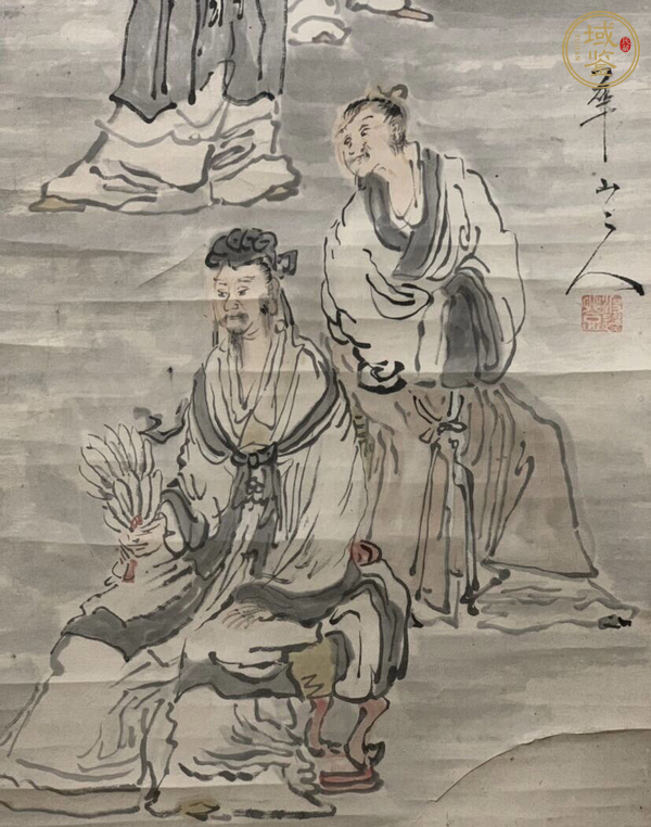 古玩字畫(huà)渡邊華山人物真品鑒賞圖