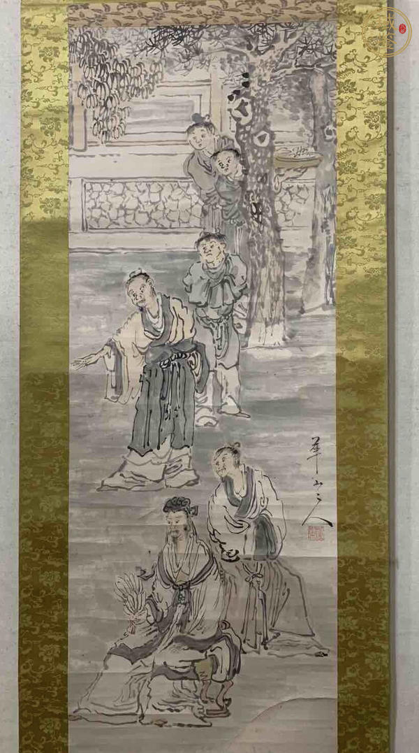 古玩字畫(huà)渡邊華山人物真品鑒賞圖