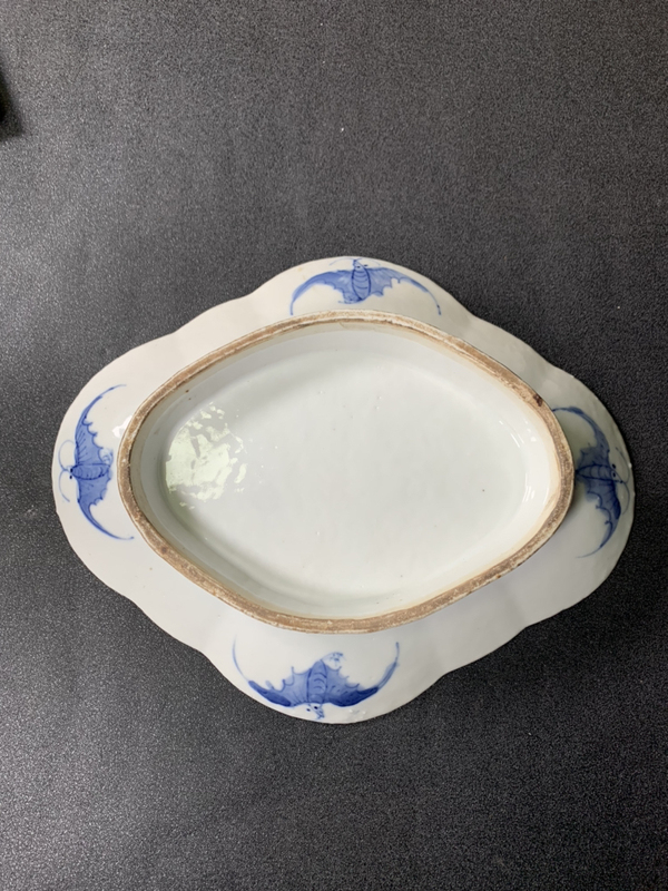 古玩陶瓷已有域鑒保真:清晚花釉里紅供盤拍賣,當前價格8888元