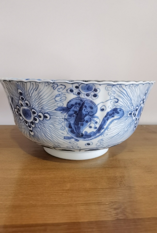 古玩陶瓷魚(yú)藻紋青花碗拍賣,當(dāng)前價(jià)格10800元