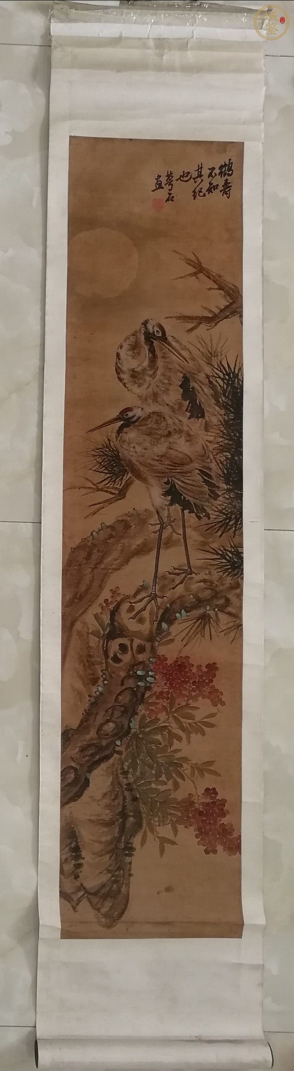 古玩字畫金夢石 花鳥四條屏真品鑒賞圖