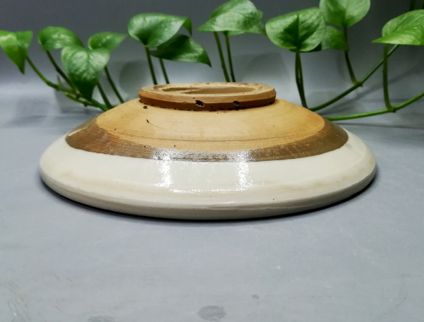 古玩陶瓷元代磁州窯點彩梅紋盤拍賣,當前價格980元