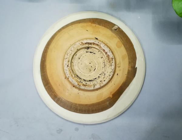 古玩陶瓷元代磁州窯點彩梅紋盤拍賣,當前價格980元