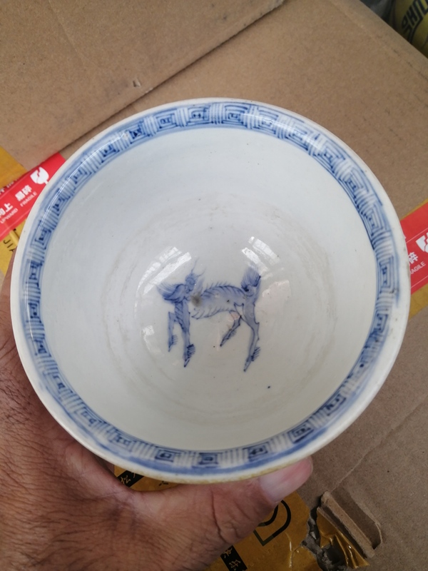 古玩陶瓷青花加彩高足杯拍賣，當前價格3333元