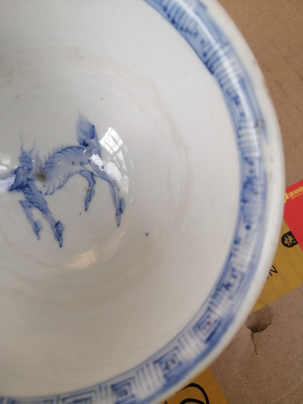 古玩陶瓷青花加彩高足杯拍賣，當前價格3333元