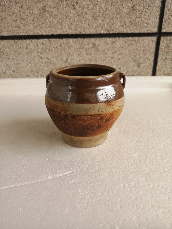 古玩陶瓷醬釉雙系罐拍賣,當前價格58元