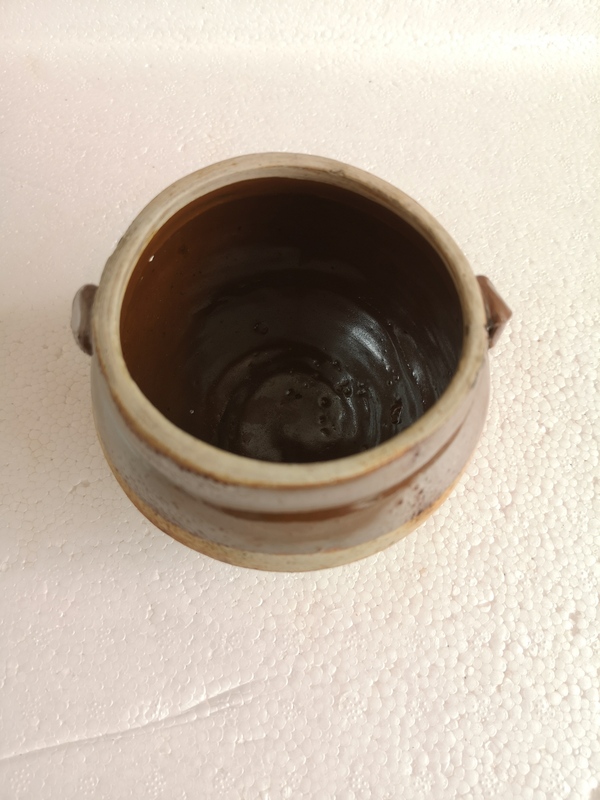 古玩陶瓷醬釉雙系罐拍賣,當前價格58元