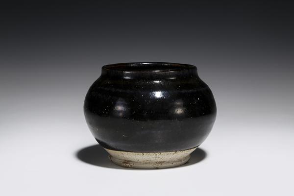 古玩陶瓷元明·窯變磁州窯黑釉小茶入拍賣,當前價格2899元