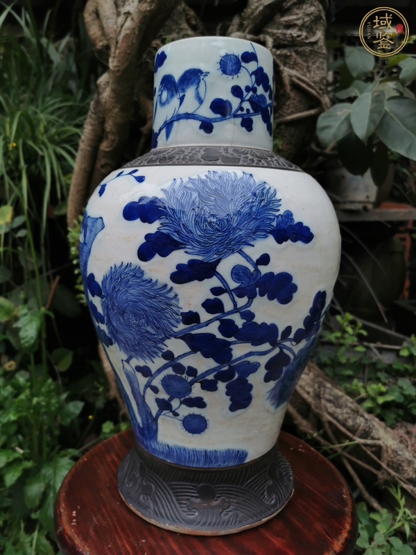 古玩陶瓷咸豐 青花花鳥紋罐真品鑒賞圖