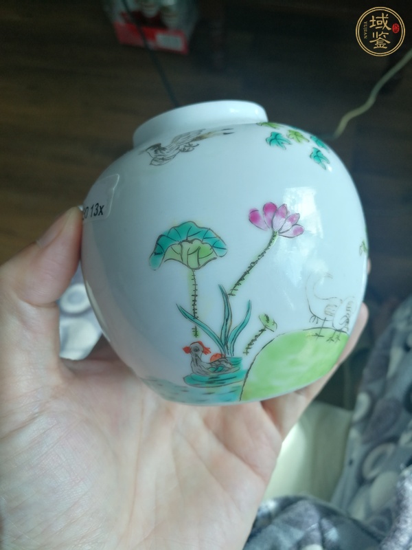 古玩陶瓷粉彩花鳥紋罐真品鑒賞圖