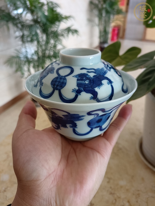 古玩陶瓷青花蓋碗真品鑒賞圖