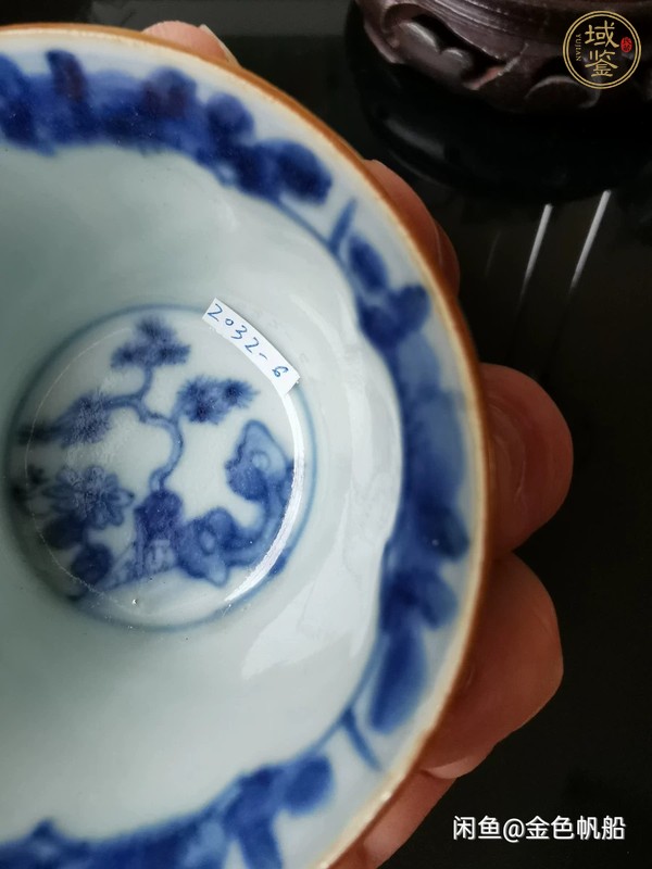 古玩陶瓷青花花卉紋小杯一對真品鑒賞圖