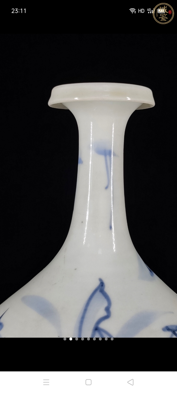 古玩陶瓷創匯·青花花卉紋長頸瓶真品鑒賞圖