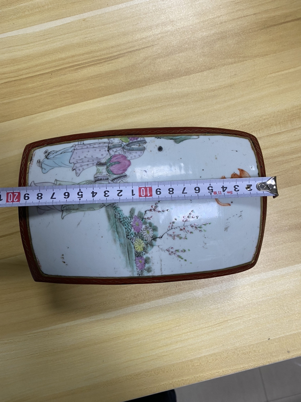 古玩陶瓷蘇州文物商店庫出 漆器鑲嵌粉彩瓷器蓋盒拍賣,當前價格980元