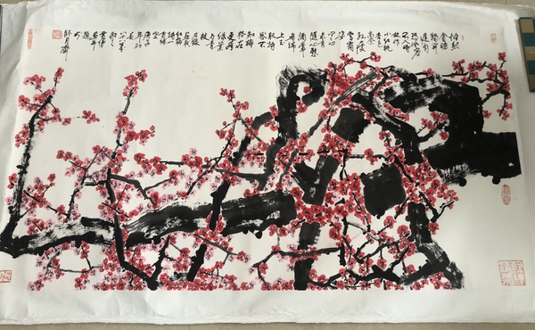 古玩字畫黃悌16平尺梅花有合影拍賣,當前價格10000元