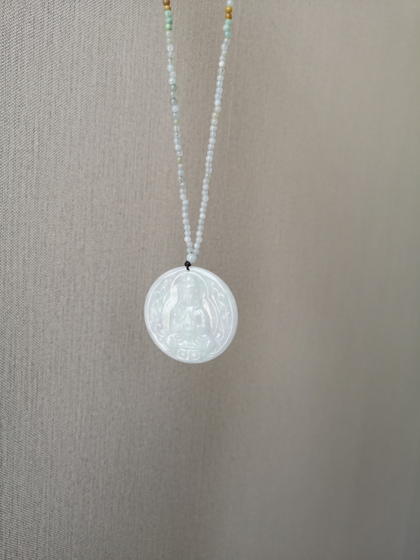 古玩玉器翡翠觀音項(xiàng)鏈拍賣,當(dāng)前價(jià)格980元