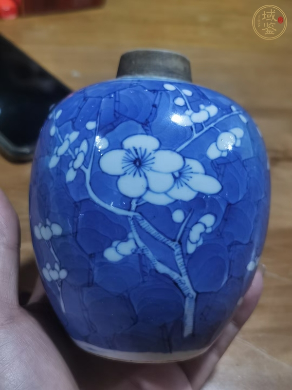 古玩陶瓷青花冰梅紋罐真品鑒賞圖