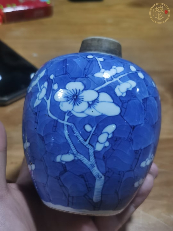 古玩陶瓷青花冰梅紋罐真品鑒賞圖