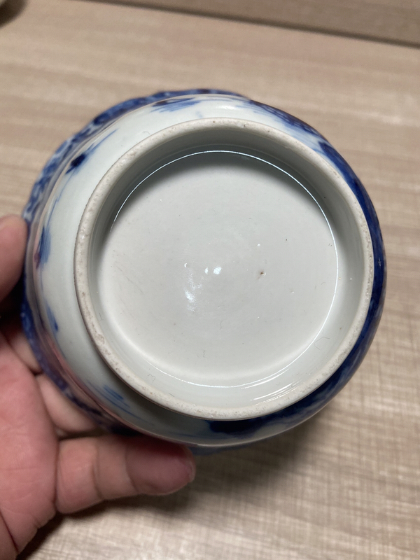 古玩陶瓷清乾隆—青花亭臺樓閣山水紋精品葵口碗拍賣,當前價格3588元