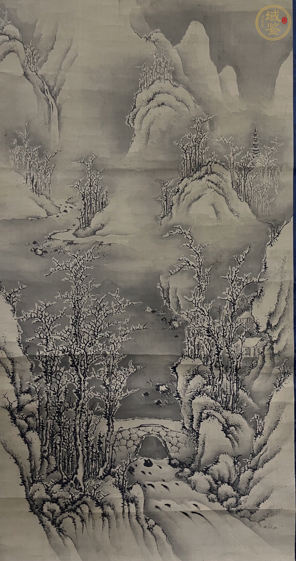 古玩字畫雪景寒溪圖真品鑒賞圖