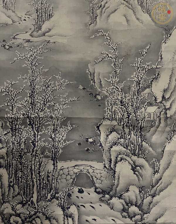 古玩字畫雪景寒溪圖真品鑒賞圖