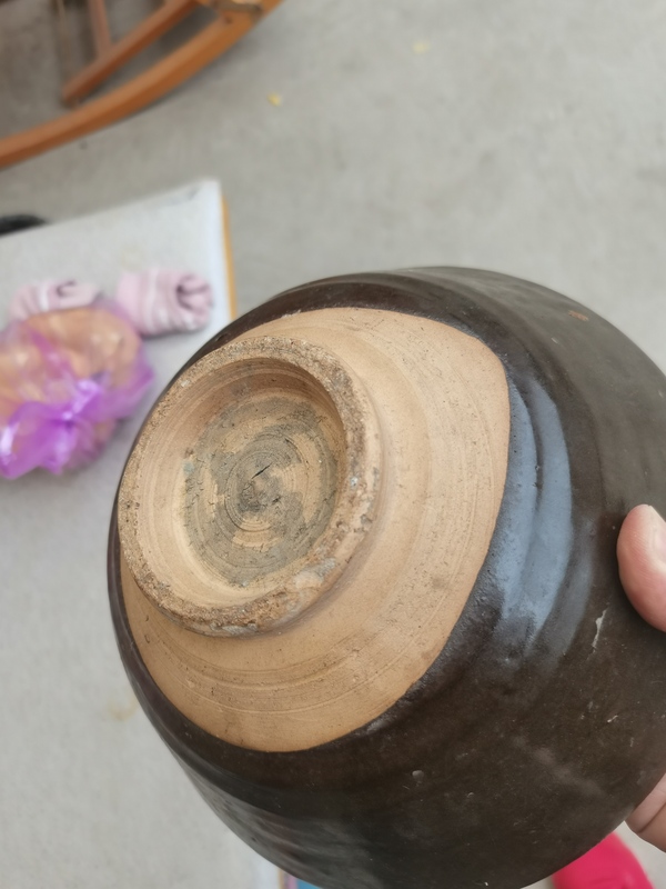 古玩陶瓷金元磁州窯系醬釉大碗,便宜銷售拍賣,當前價格777元