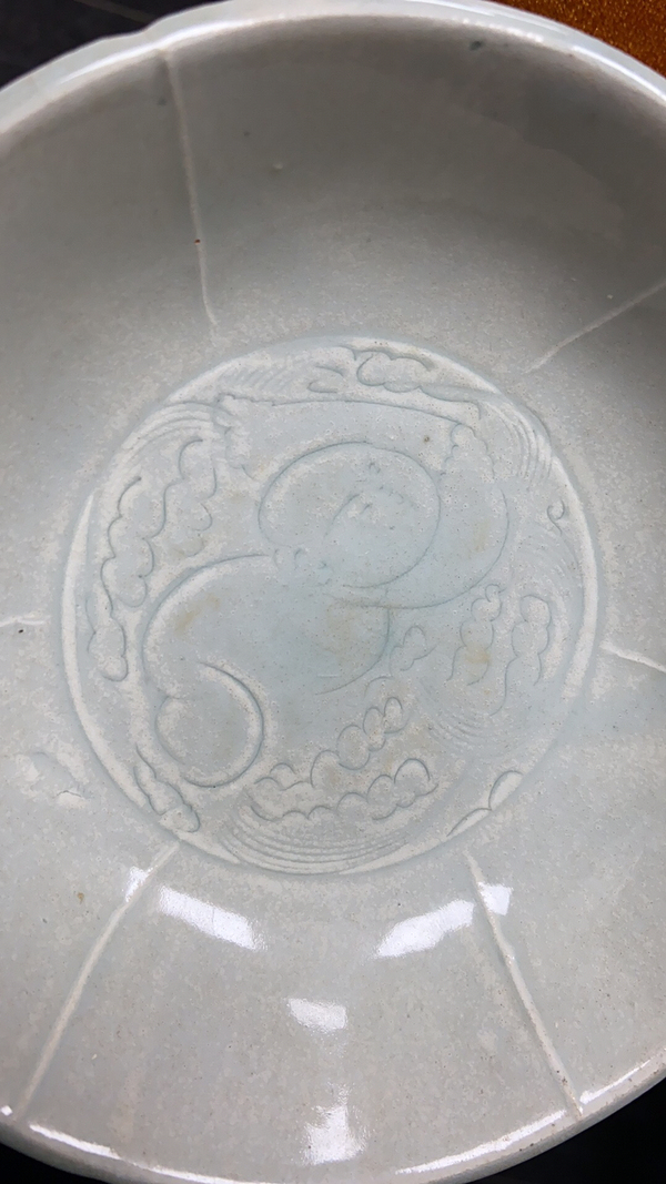 古玩陶瓷南宋青白瓷刻劃嬰戲圖折沿花口洗拍賣，當(dāng)前價格58888元