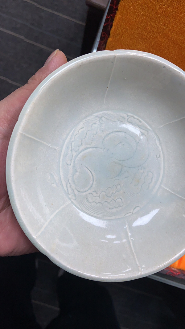 古玩陶瓷南宋青白瓷刻劃嬰戲圖折沿花口洗拍賣，當(dāng)前價格58888元