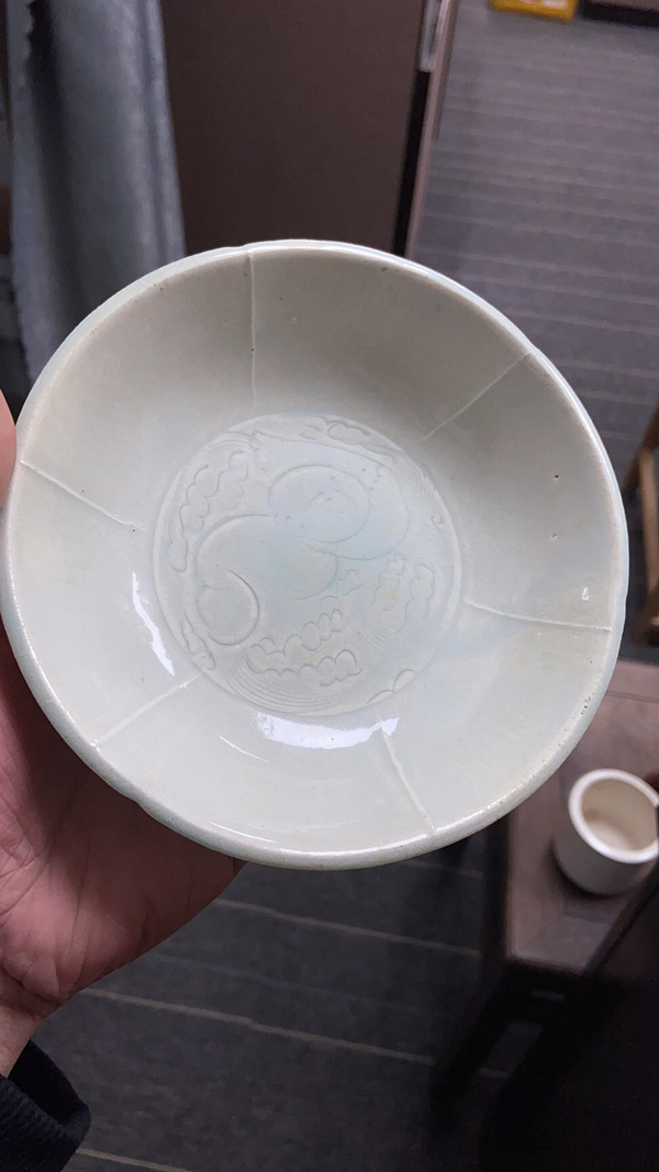 古玩陶瓷南宋青白瓷刻劃嬰戲圖折沿花口洗拍賣，當(dāng)前價格58888元