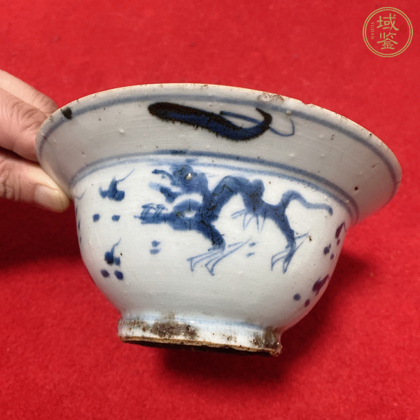 古玩陶瓷青花折沿碗真品鑒賞圖