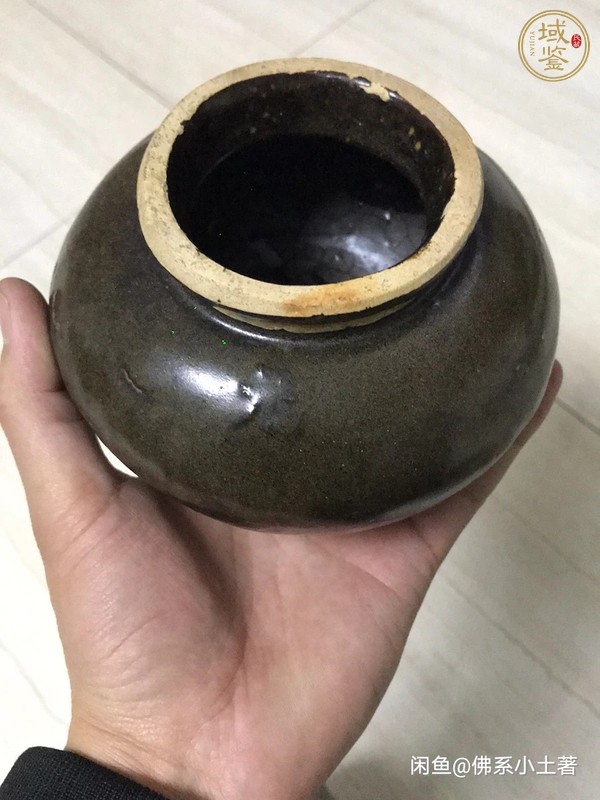 古玩陶瓷褐釉罐真品鑒賞圖