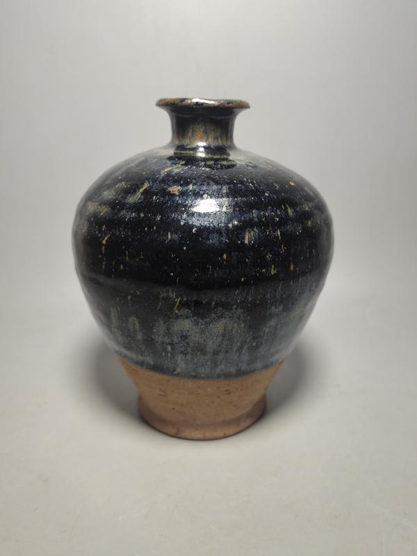 古玩陶瓷金元磁州窯兔毫釉梅瓶(藍(lán)豪)拍賣(mài),當(dāng)前價(jià)格5500元