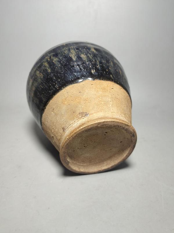 古玩陶瓷金元磁州窯兔毫釉梅瓶(藍(lán)豪)拍賣(mài),當(dāng)前價(jià)格5500元