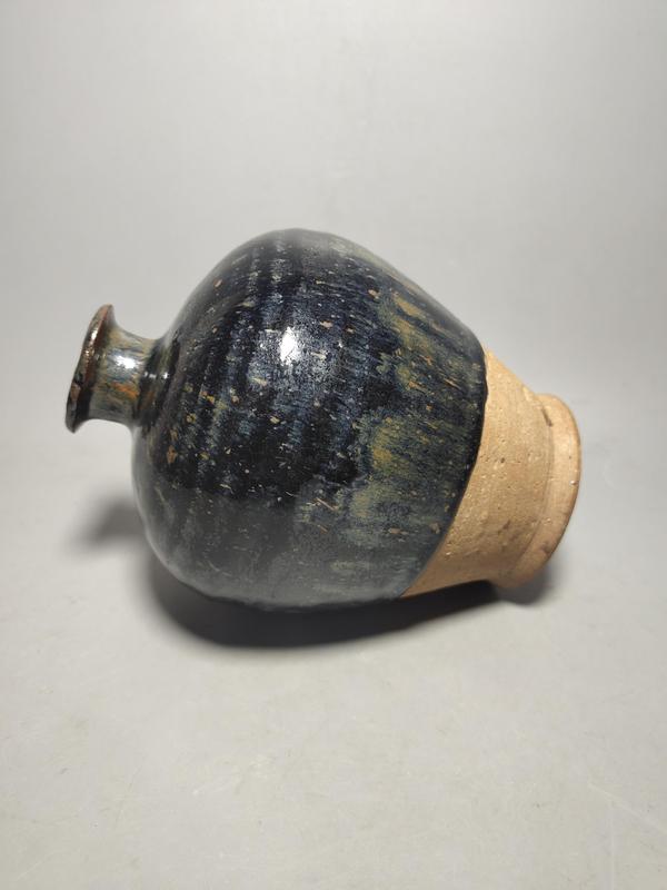 古玩陶瓷金元磁州窯兔毫釉梅瓶(藍(lán)豪)拍賣(mài),當(dāng)前價(jià)格5500元