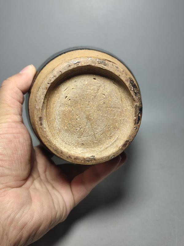 古玩陶瓷金元磁州窯兔毫釉梅瓶(藍(lán)豪)拍賣(mài),當(dāng)前價(jià)格5500元