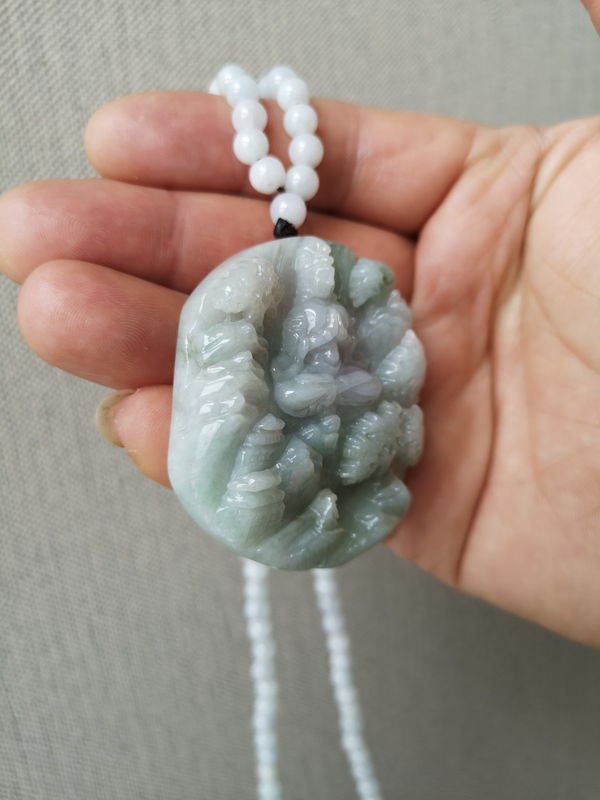 古玩玉器翡翠觀音牌拍賣,當前價格889元