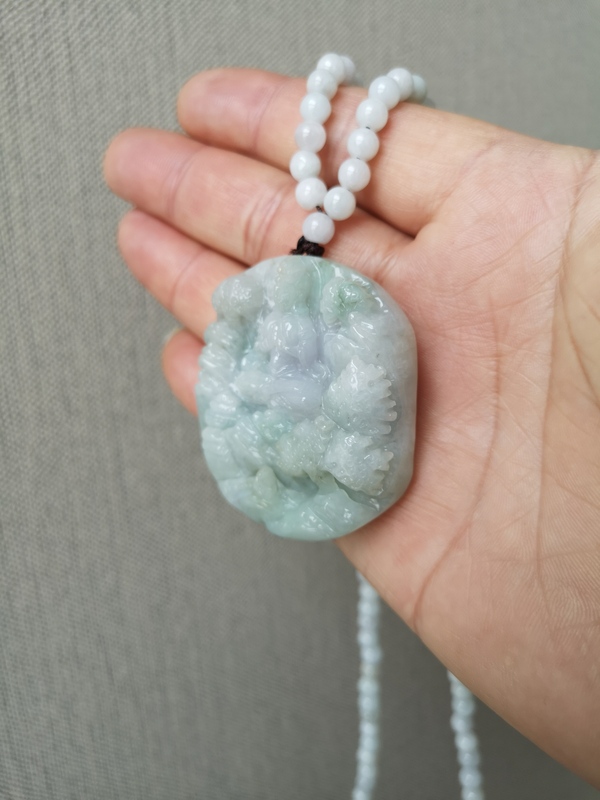 古玩玉器翡翠觀音牌拍賣,當前價格889元